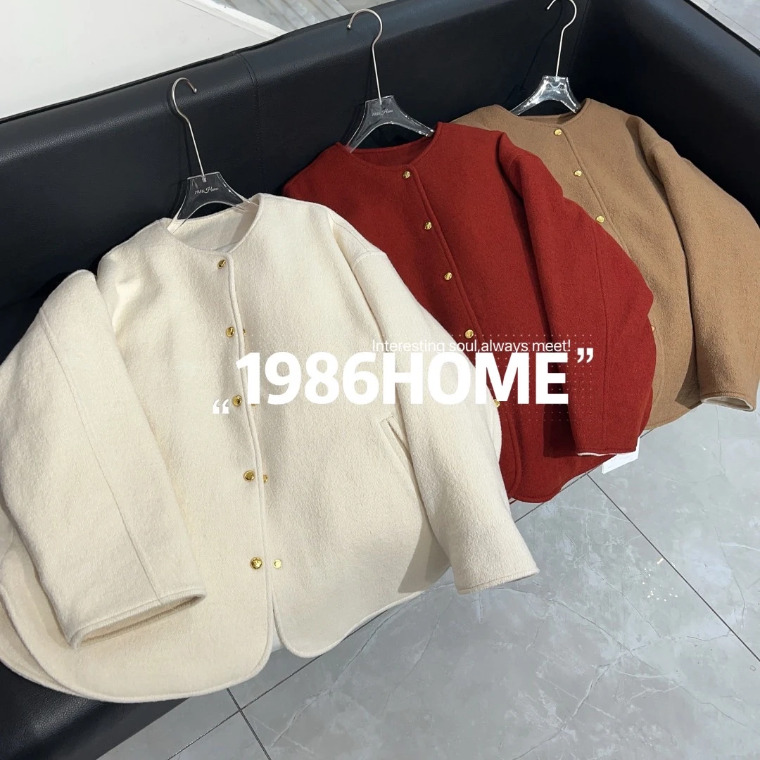 1986home原创设计早春新年款气质小香风纯色外套