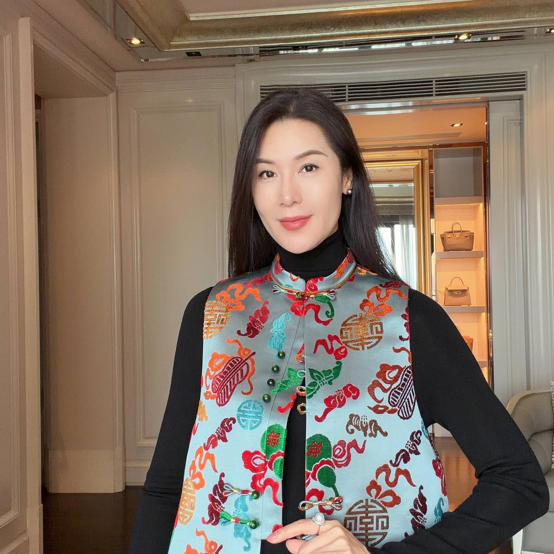 【暗八仙】非遗漳缎暗八仙立领马甲CD2168304