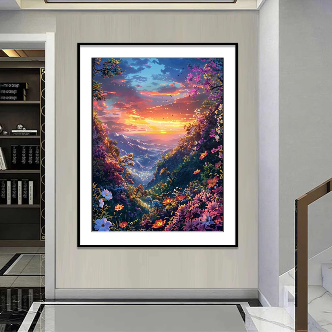 【新疆长绒棉双纱棉】6354山花烂漫十字绣60x80厘米满绣51种绣线