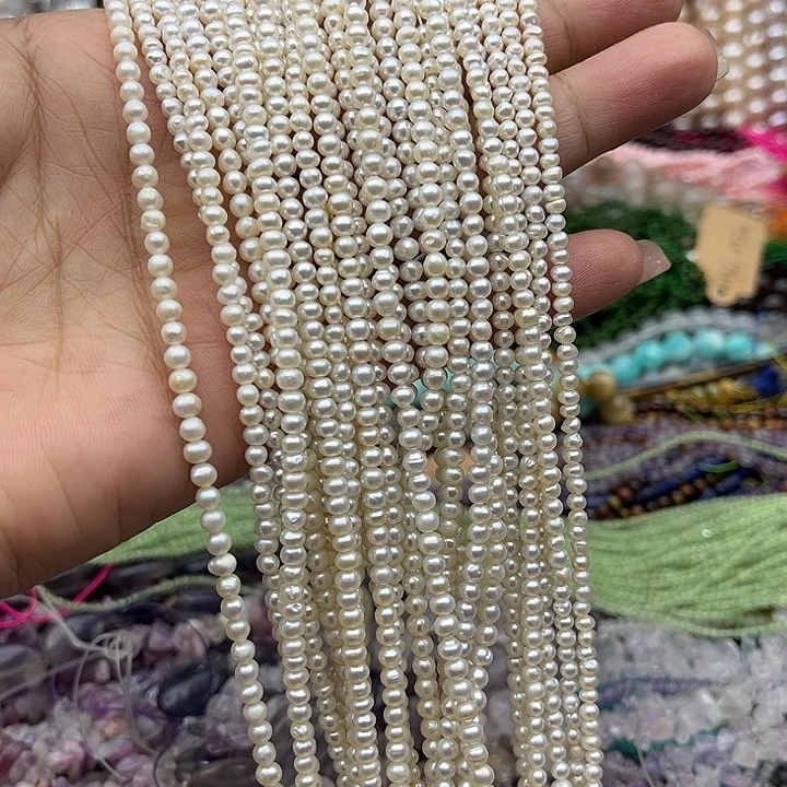 玛瑙/玉髓未镶嵌珠宝半成品一条3.5mm左右珍珠