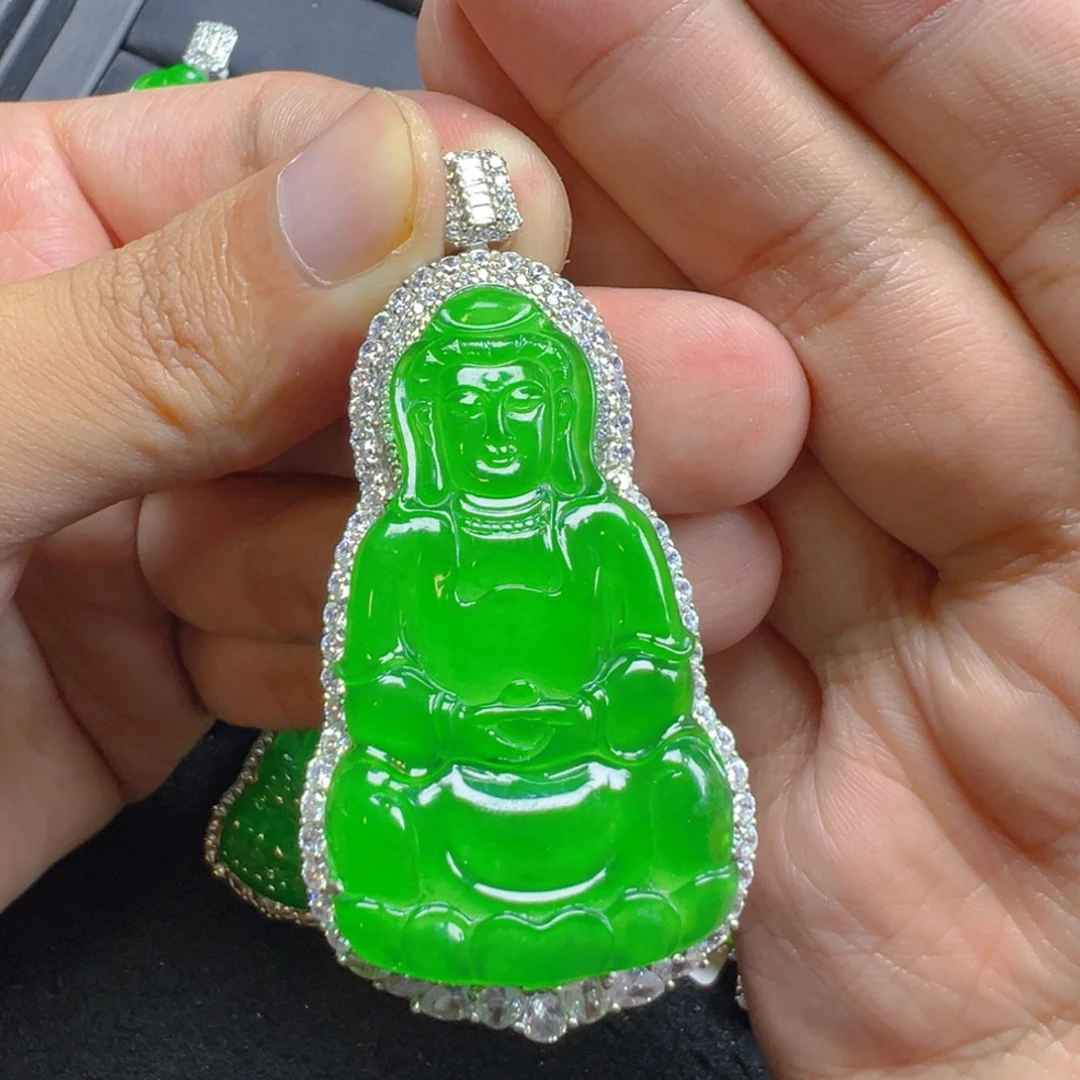 翡翠银S925镶嵌颈饰