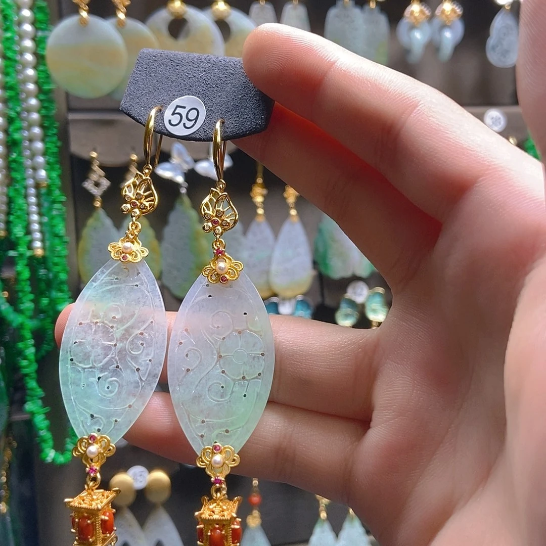 翡翠未镶嵌耳饰翡翠