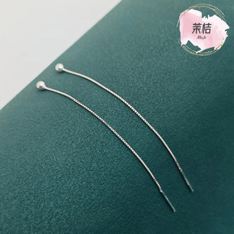 非金属仿珍珠耳饰 足银耳线百搭气质简约时尚素银耳线足银999