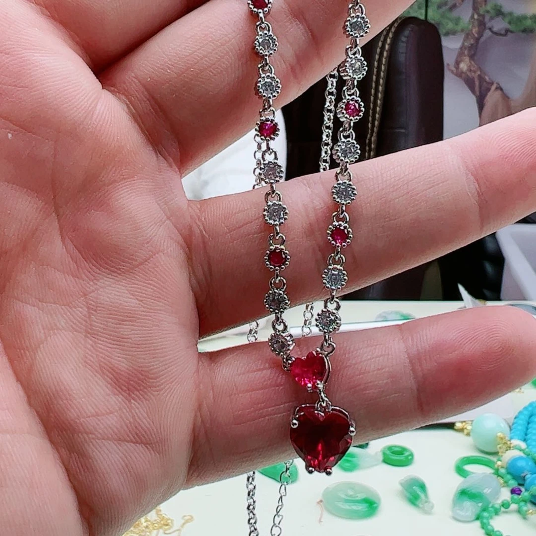 红宝石吊坠(赠链)14K金镶嵌