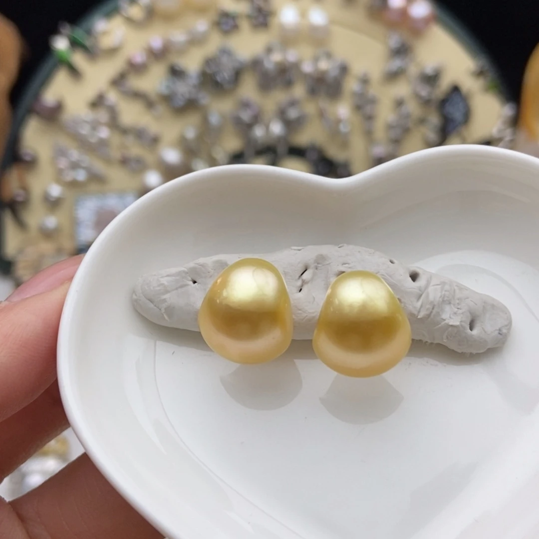 海水珍珠银S925镶嵌画框金珠耳包