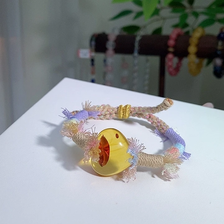 手链琥珀未镶嵌花珀