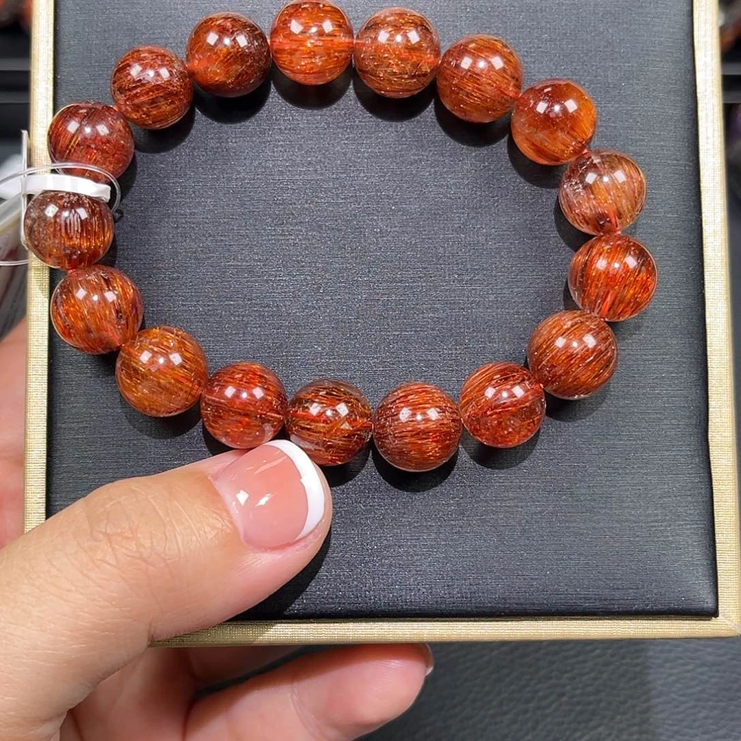 水晶珠宝半成品未镶嵌铜发晶手链A11.5