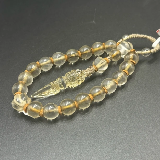 旧藏 水晶十八子手持三面佛 约卡13mm 77克