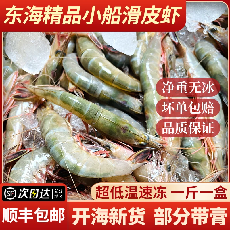 东海舟山条虾新鲜冷冻带膏大号滑皮虾青壳金钩虾鹰爪虾硬壳虾剑虾
