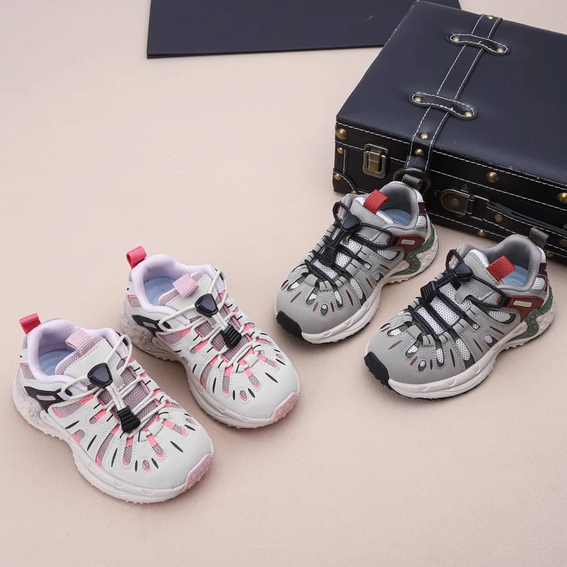 秋季搭扣轻便跑鞋时尚百搭板鞋板鞋老爹鞋2025新款百搭鞋子女童鞋