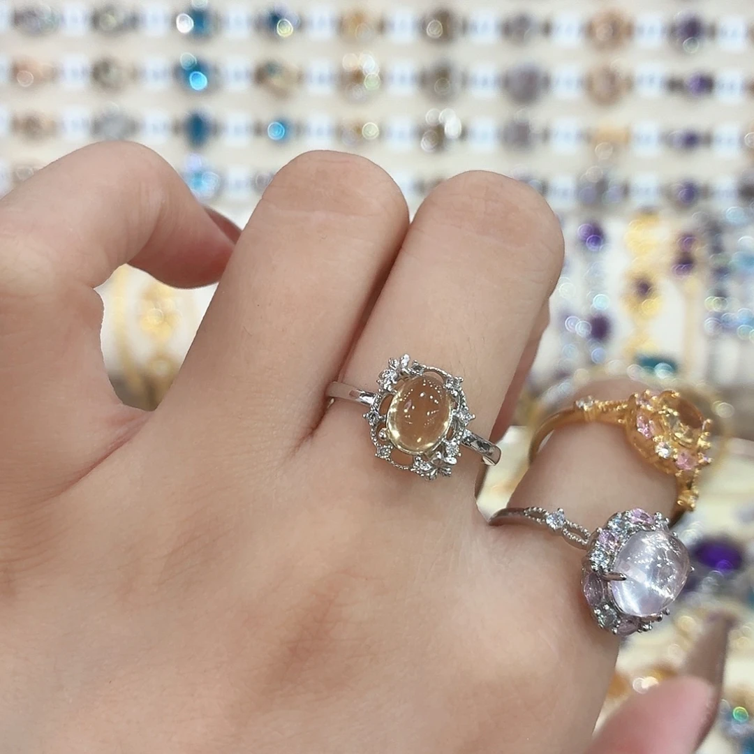 佑***妈银S925镶嵌戒指黄晶