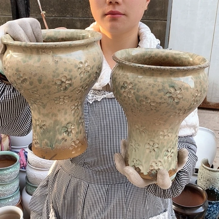 紫砂花盆瑕疵口17高22