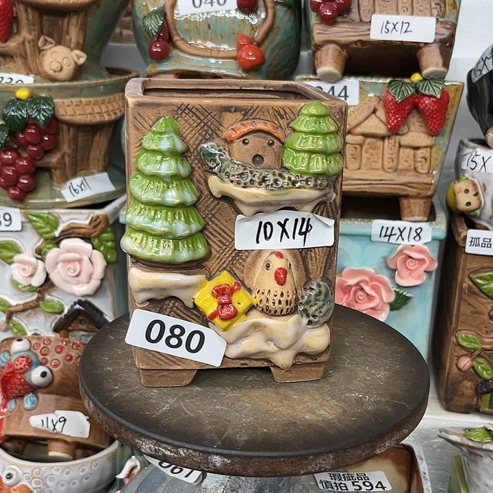 紫砂花盆粗陶材质多肉花盆