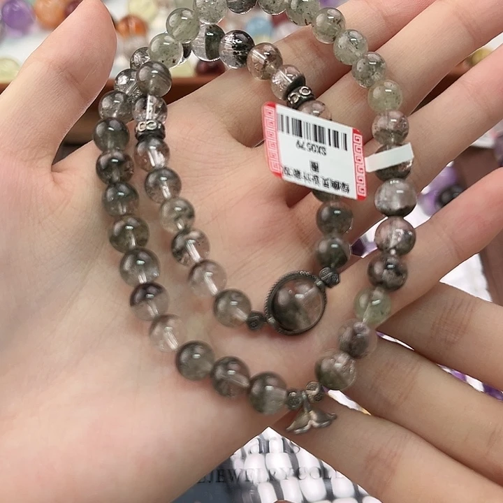 手链水晶未镶嵌双圈绿幽灵