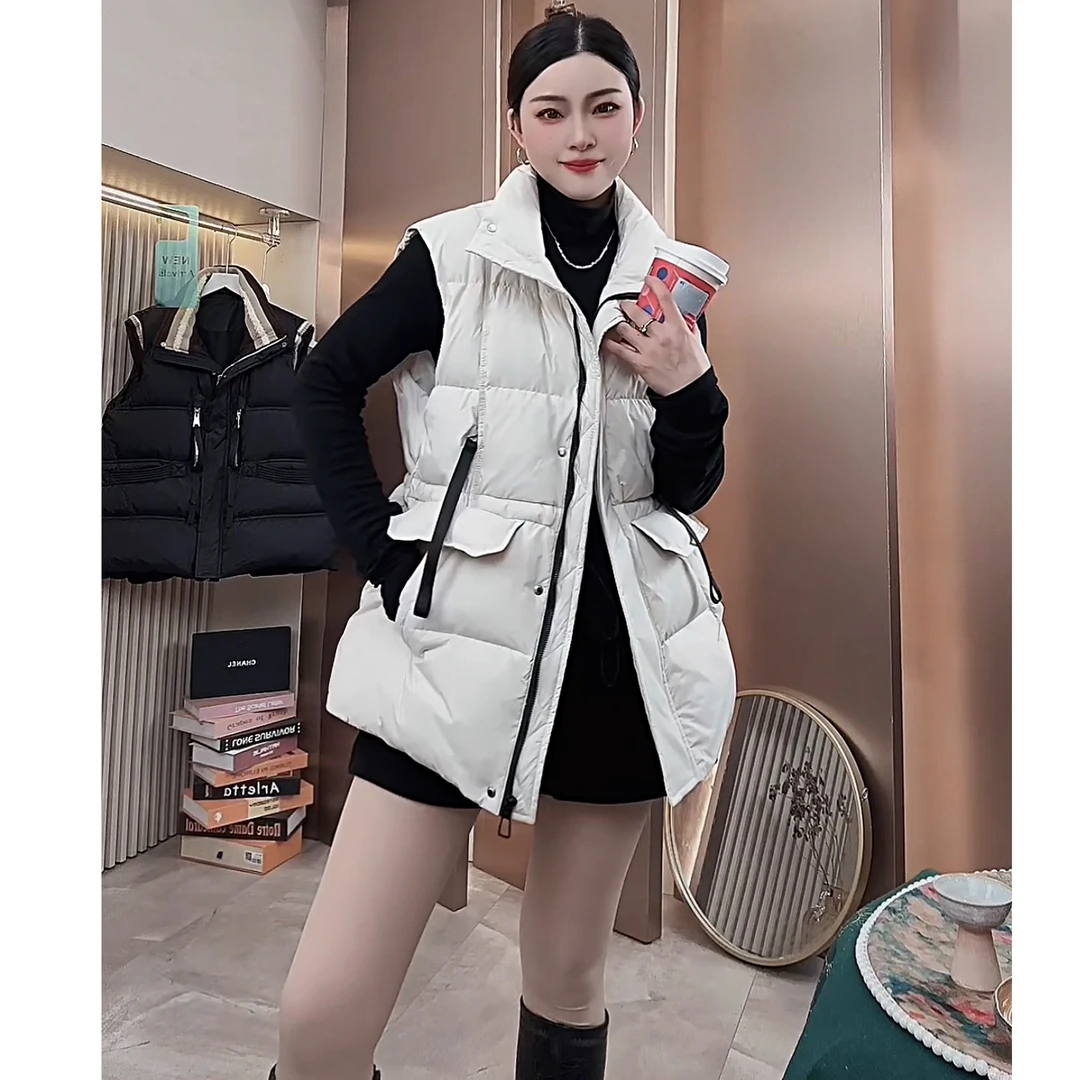 新国标90羽绒收腰马甲外穿潮流休闲宽松韩版冬显瘦时尚百搭马夹80