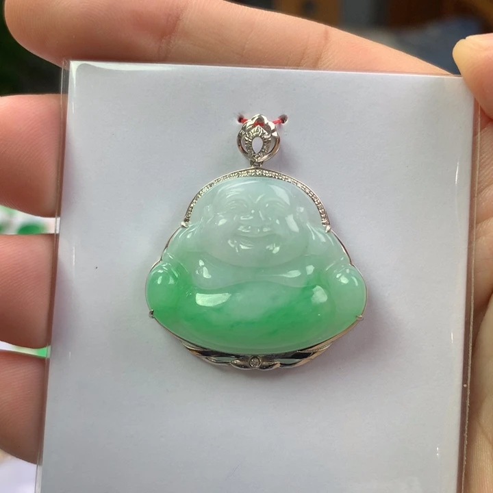翡翠18K金镶嵌颈饰翡翠首饰
