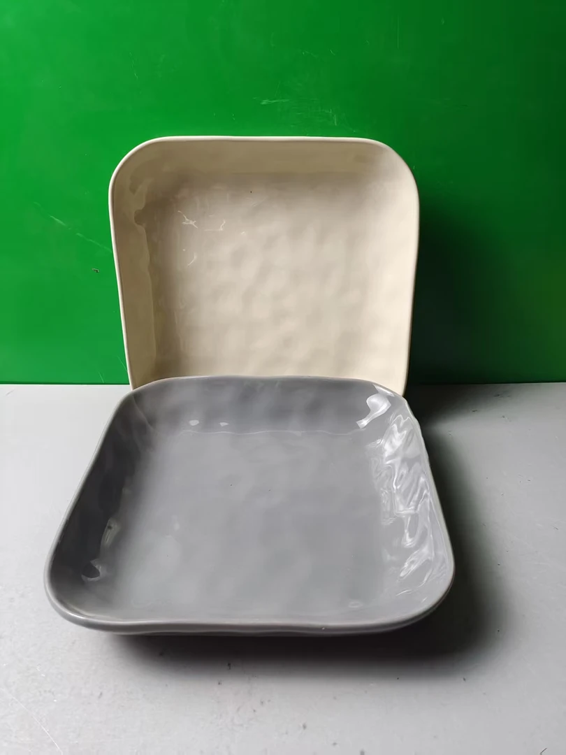 M1388 四方盘2个（口径20，高4）陶瓷餐具 C60