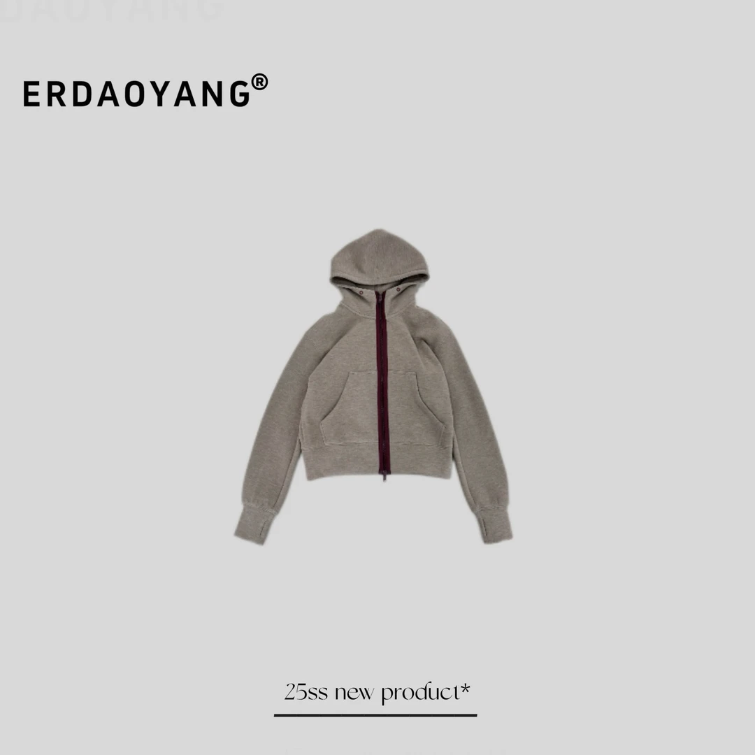 ERDAOYANG "燕麦片" 新款撞色刺绣连帽百搭外套WTC015