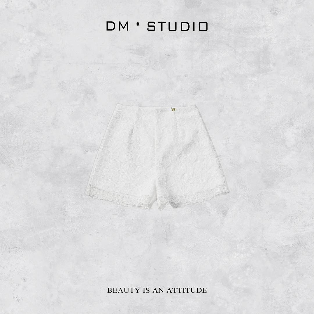 •STUDIO/小众设计款夏季显瘦钩花A字短裤（2503DK/QL35148）