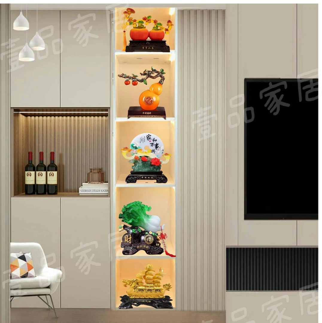 【精品】仿玉百财兴旺豪华五格套装乔迁新居布装饰品酒柜客厅电视柜