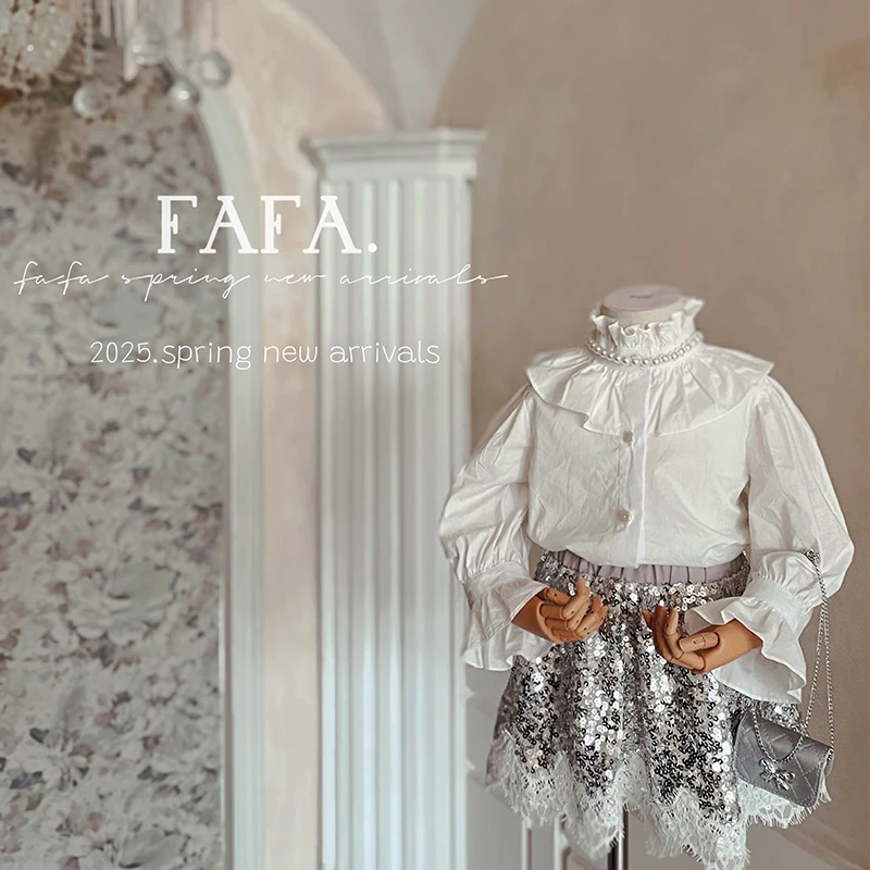 【FAFA】CC259263春季新款女童衬衫长袖衬衣娃娃衫