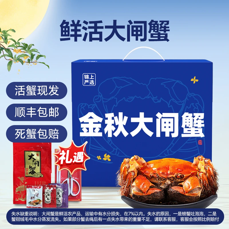 【活蟹】锦上严选活蟹礼盒 全母蟹2.5两/只 8只装