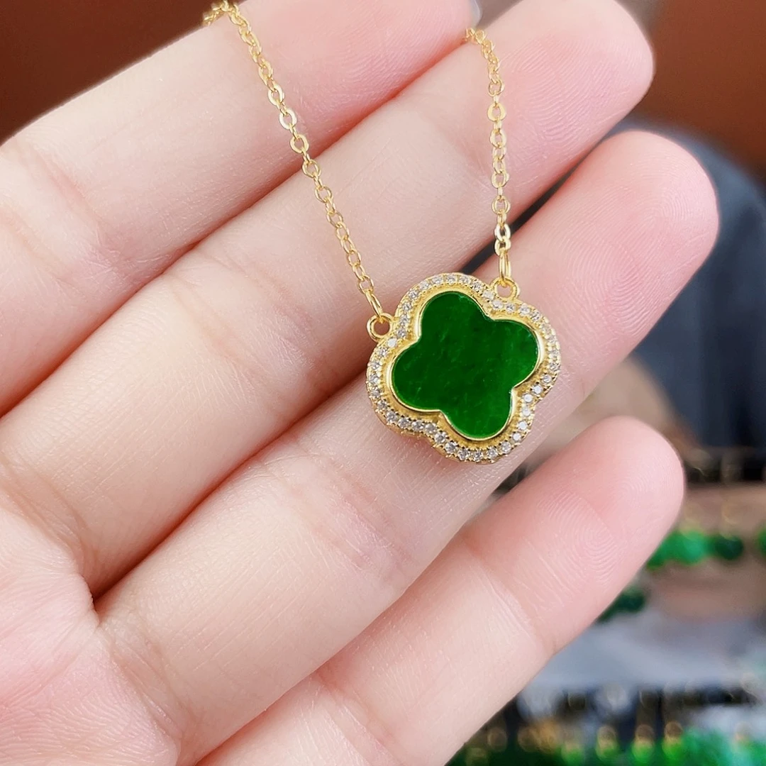 翡翠银S925镶嵌耳饰