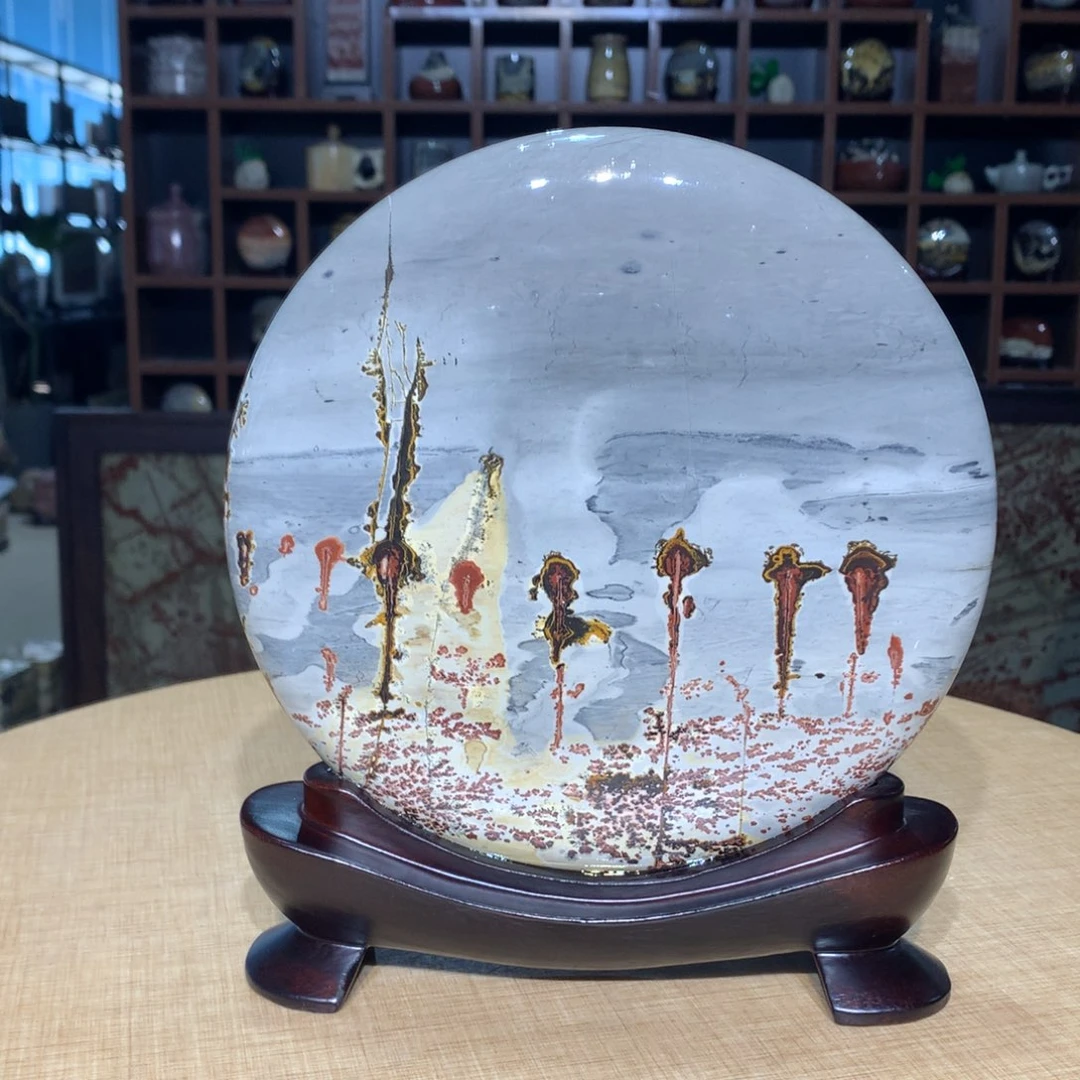 紫砂，广西国画石摆件，收藏观赏