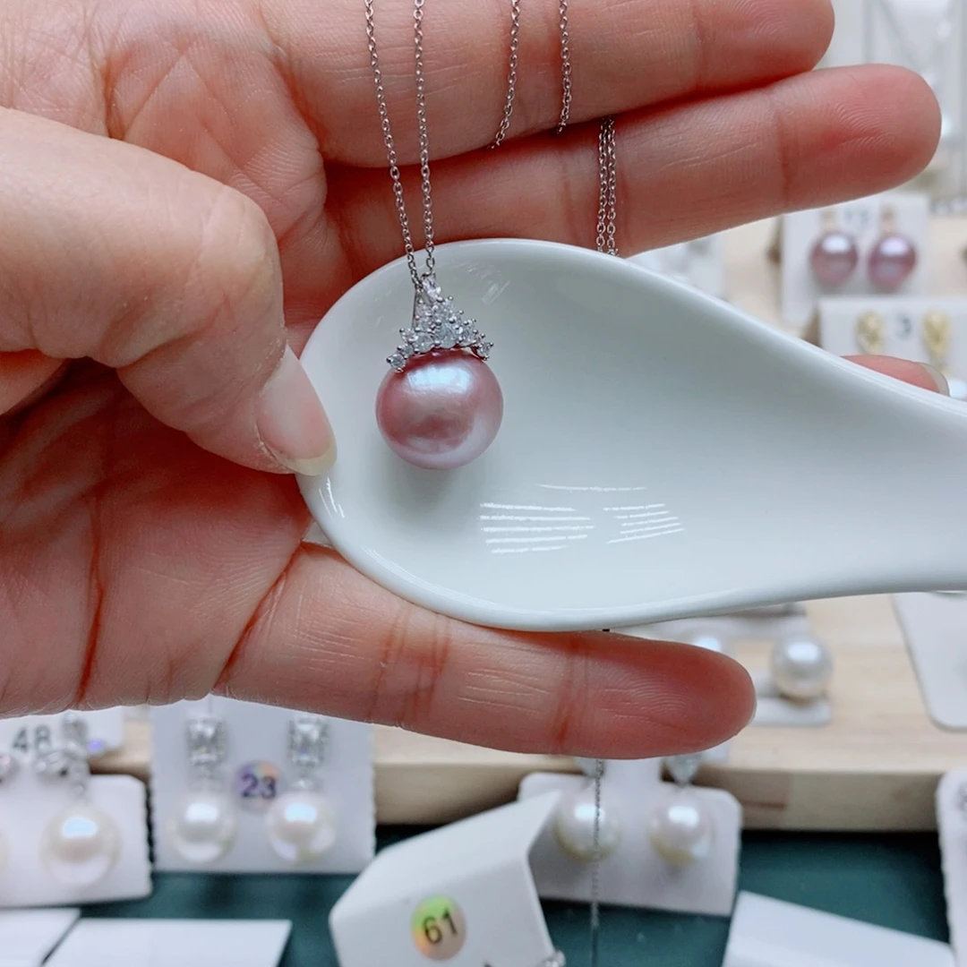 淡水珍珠银S925镶嵌颈饰