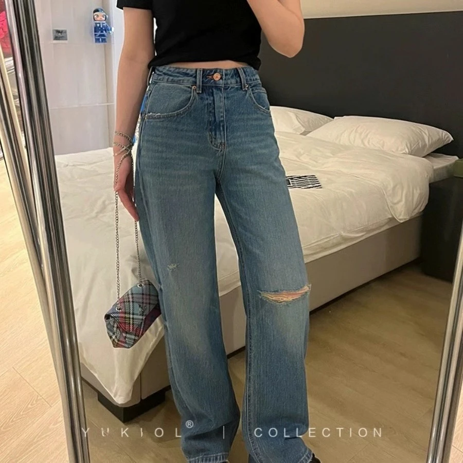 档口高货断码福利，窄版直筒拖地裤烟管九分，默认微微瑕疵