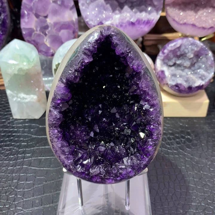 未镶嵌珠宝半成品紫晶帝紫龙蛋