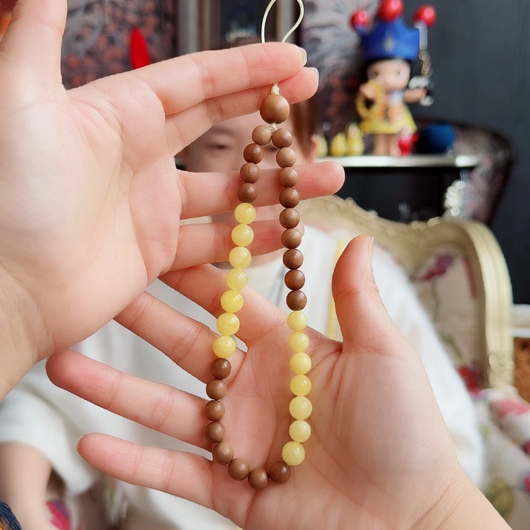 琥珀未镶嵌手链手机链