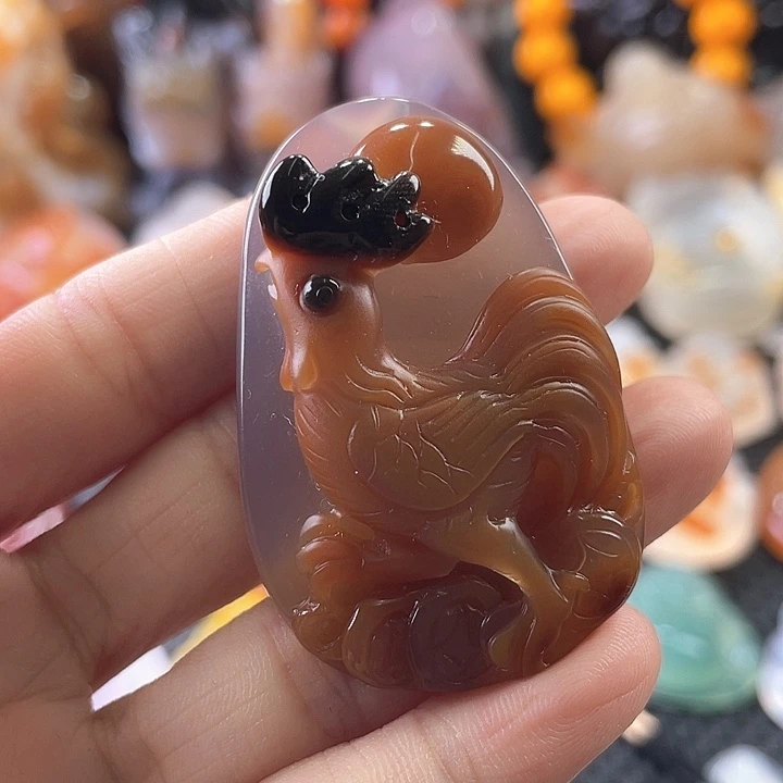 未镶嵌天然玛瑙/玉髓无**啡