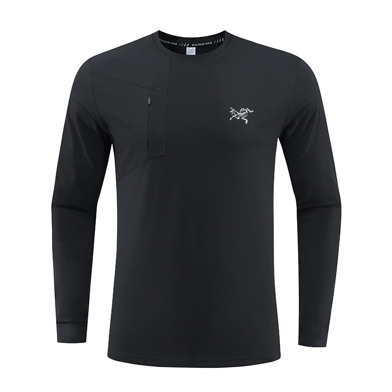 【商场同款】新款秋冬长袖户外速干t恤圆领男排汗休闲上衣透气大码