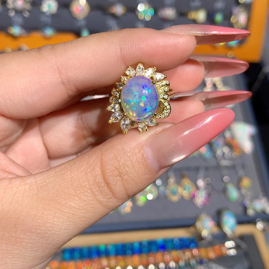 银S925镶嵌欧泊欧泊吊坠l