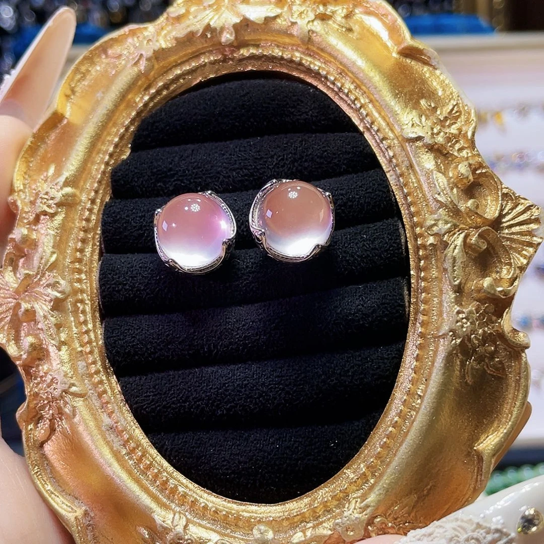 载***歌925银马粉耳钉一对儿