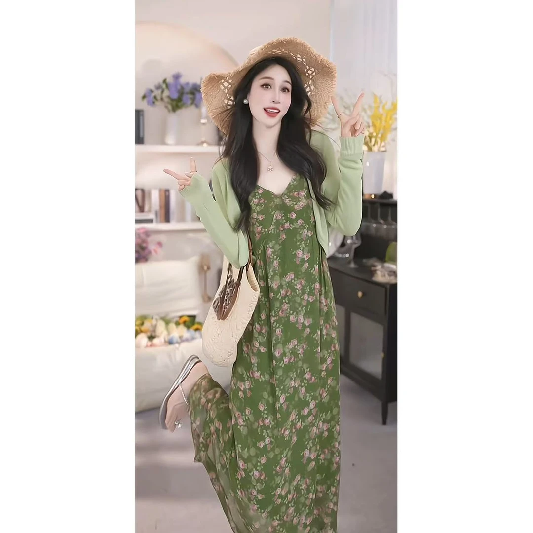 【有口袋】气质明媚显白复古法式碎花连衣裙显瘦长裙夏季裙子1402