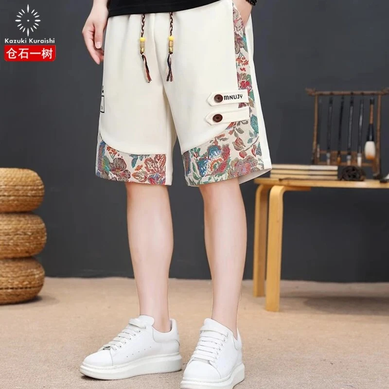 仓石一树潮牌夏季运动短裤中国风时尚国潮五分裤男士潮流休闲短裤