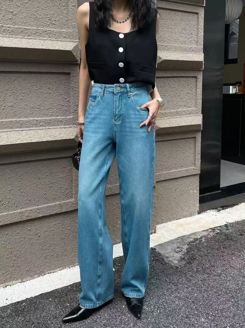 Z.X 复古水洗牛仔直筒裤 5811（K7）