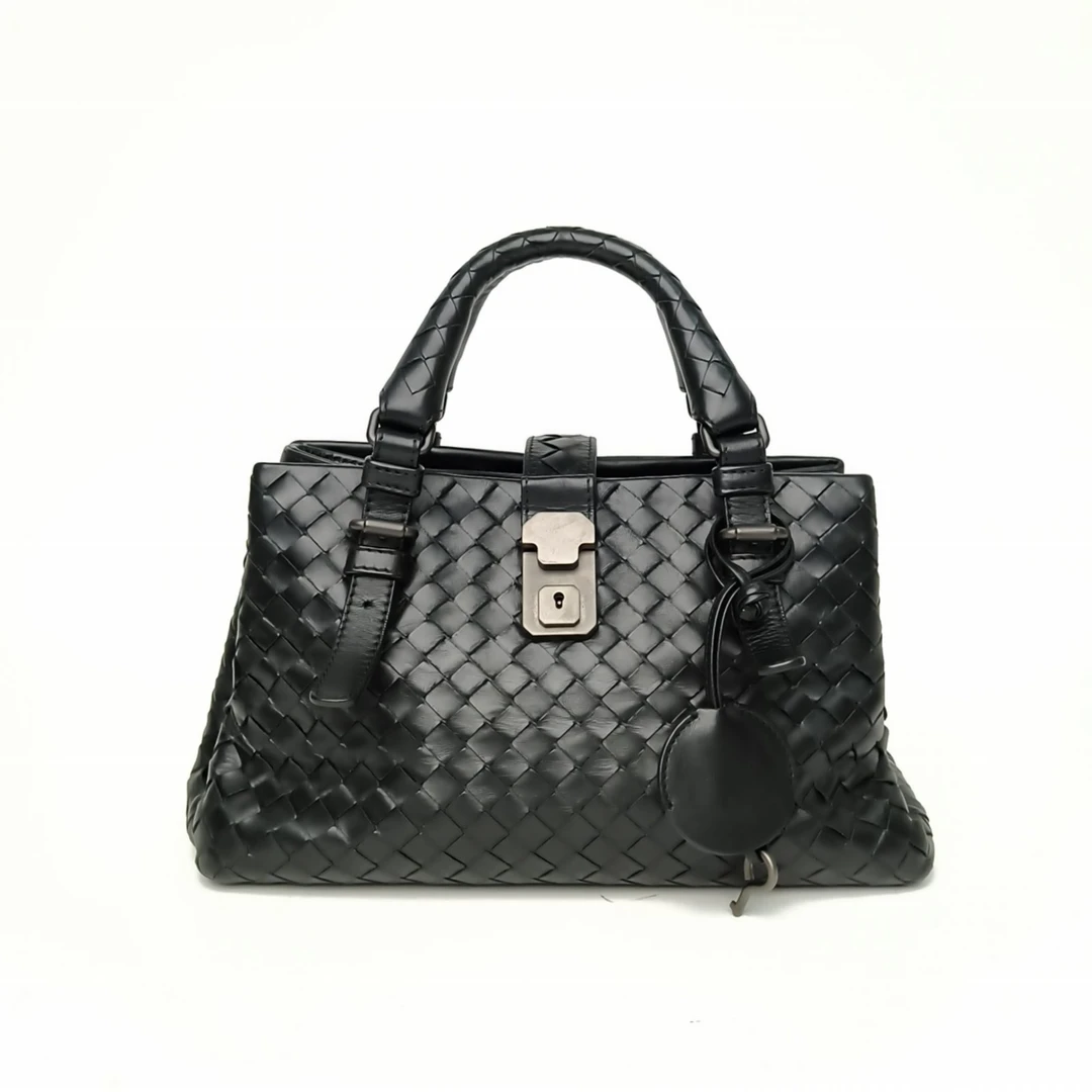 95新 BOTTEGA VENETA/葆蝶家 小花Jerry活动罗马包 Mini 黑色