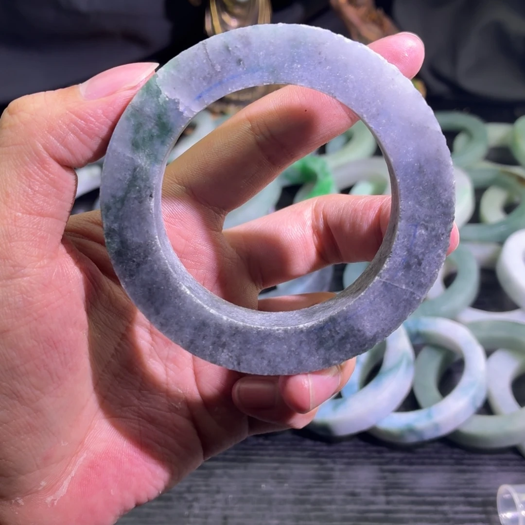 定制翡翠未镶嵌天然纹理随机，追求完美者慎拍