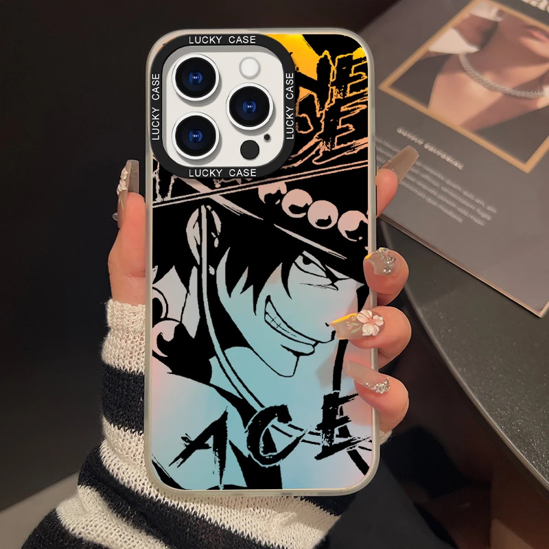 线条侧脸艾斯-LS海贼王爆款适用苹果华为OPPO小米VIVO防摔手机壳