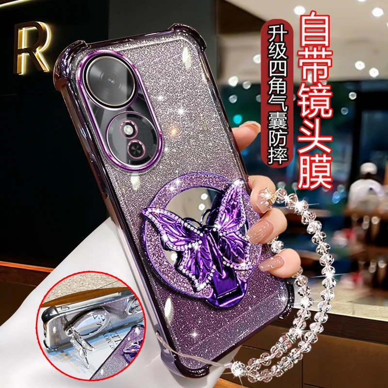 适用华为荣耀畅玩60手机壳新款一体镜头膜NIC-AN00防摔网红女支架