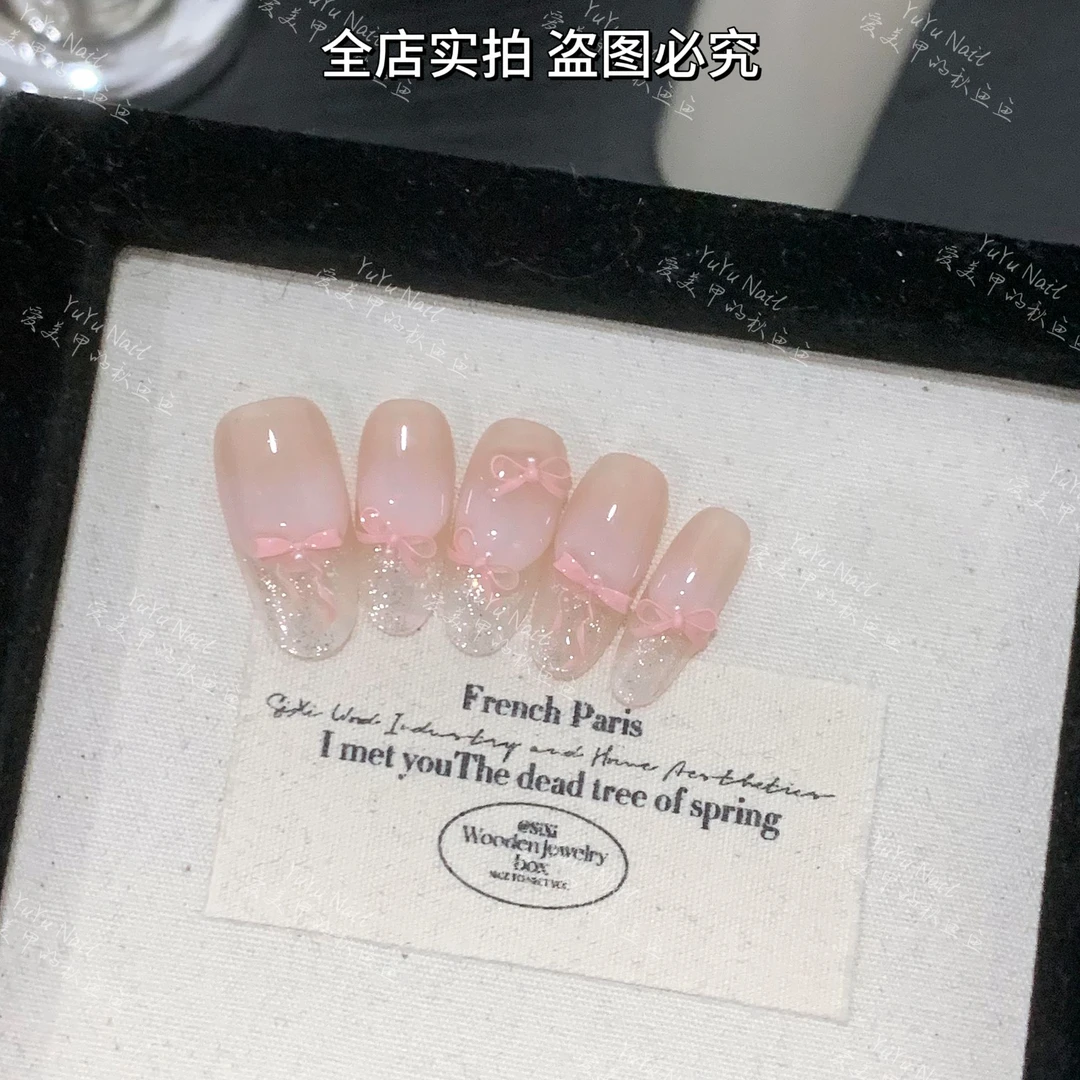现货YUYU -【粉芭比】 -纯手绘猫眼系列-小众设计师手工穿戴甲