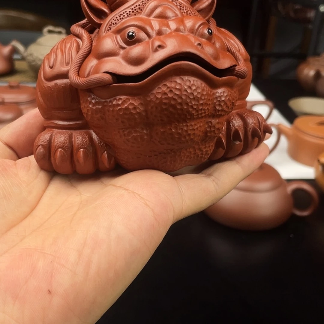 T***g茶壶紫砂宜兴紫砂壶金蟾