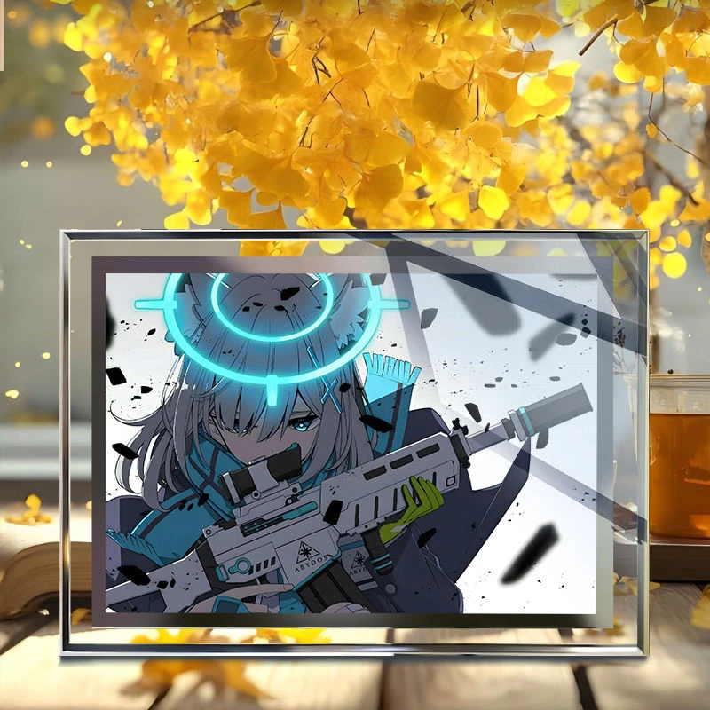 蔚蓝档案blueArchie砂狼白子老师玻璃水晶相框摆台动漫周边谷子