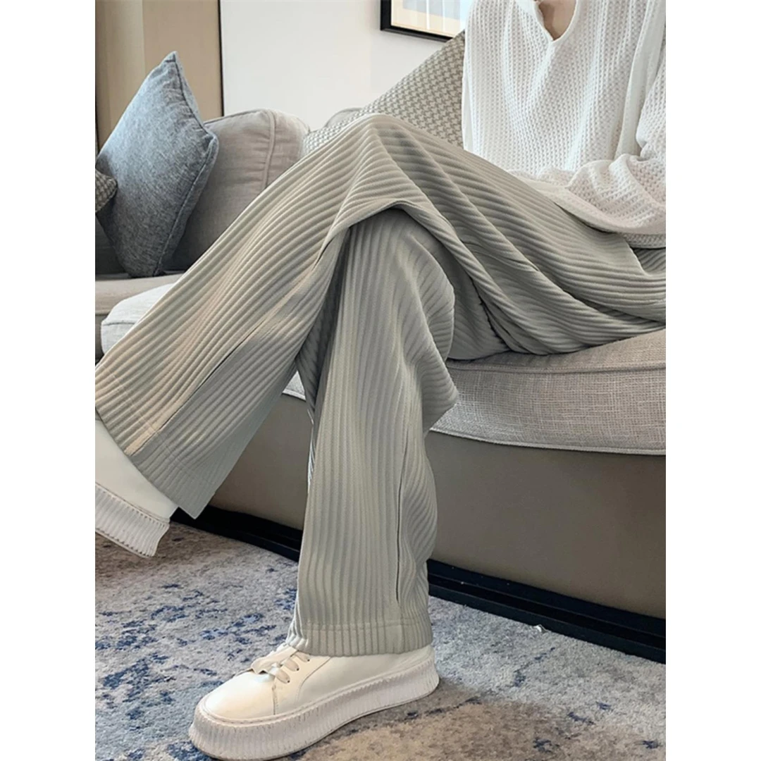 冰丝裤子男款夏季新款垂感休闲长裤宽松潮流百搭高级感阔腿直筒裤