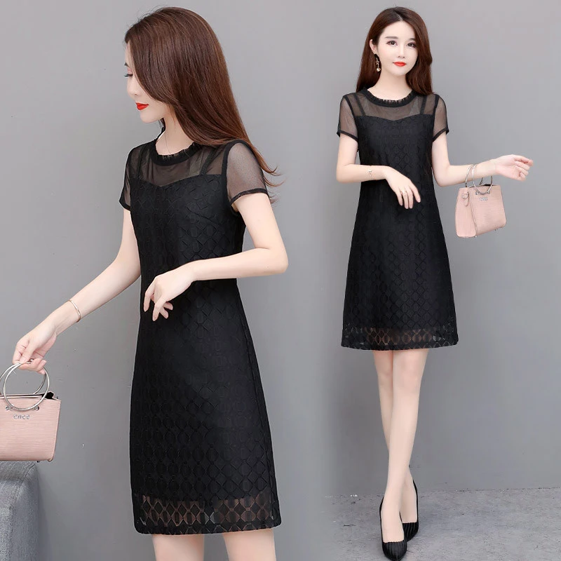 欧赛雅文40岁女连衣裙高贵2025新款夏季韩版中长款显瘦减龄裙子潮