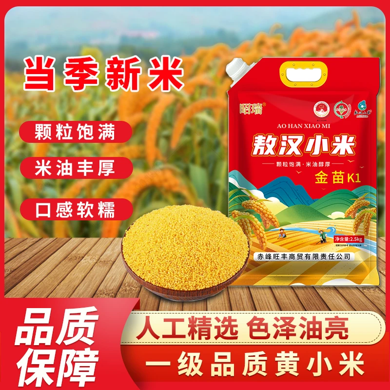 内蒙古赤峰敖汉黄小米颗粒饱满米香浓郁煮粥佳选五谷杂粮