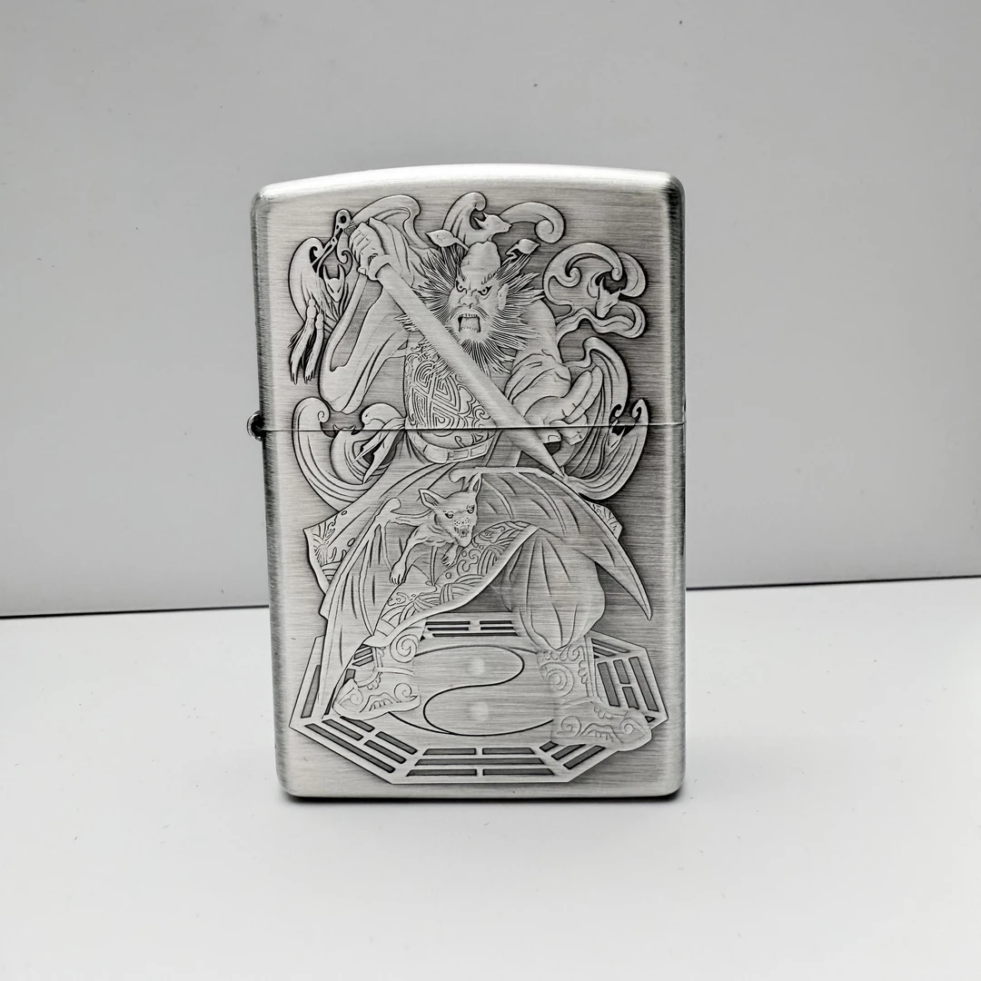 ZIPPO打火机天师钟馗古银五面深雕DYJ1